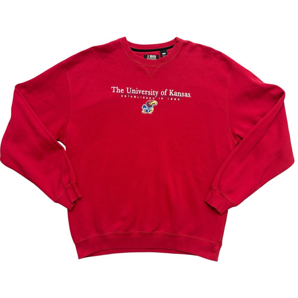 Vintage University of Kansas Jayhawks Sweatshirt KU Gear Big Cotton Crewneck XXL